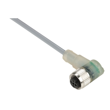 XZCPV1340L2 - pre-wired connectors XZ - elbowed female - M12 - 3 pins - cable PVC 2m, Schneider Electric