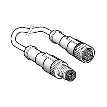 XZCR1511040A1 - prelungitor - tata M12 - 3-pini drept - mama M12 - 3-pini drept - cablu1m, Schneider Electric
