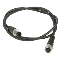 XZCR1512040E1 - prelungitor - tata M12 - 3-pini drept - mama M12 - 3-pini cu cot - cablu 1m, Schneider Electric