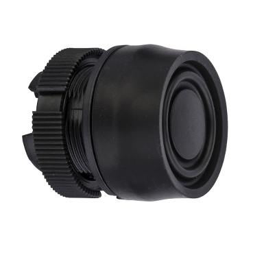 ZA2BP2 - pushbutton head - diameter diam. 22 - black - booted, Schneider Electric