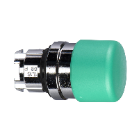 ZB4BC34 - cap de buton tip ciuperca diam.30 verde, diam.22, revenire cu arc, Schneider Electric