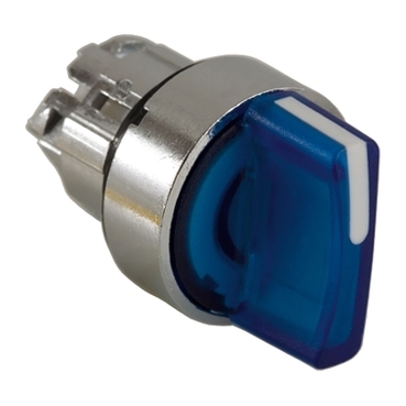 ZB4BK1563 - cap de selector iluminat albastru diam.22, cu revenire cu arc in 3 pozitii, Schneider Electric