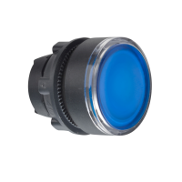 ZB5AH063 - cap buton luminos incastrat albastru, diam.22 apasa-apasa pentru LED integral, Schneider Electric