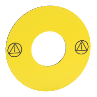 ZB6Y7001 - legenda circulara diam. 45 - buton de oprire de urgenta - galben - nemarcata, Schneider Electric