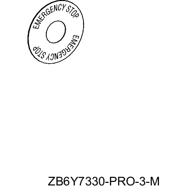 ZB6Y7330 - legenda circulara diam. 45 - buton de oprire de urgenta - galben - EMERGENCY STOP, Schneider Electric