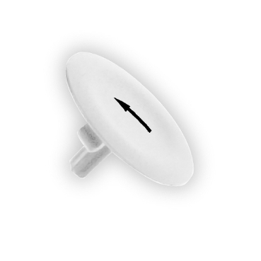 ZBA334 - capac alb marcat cu sageata pentru buton circular diam. 22, Schneider Electric (multiplu comanda: 10 buc)