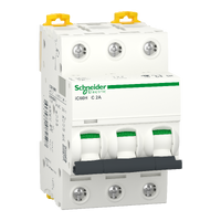 A9F84302 - Acti9 Ic60H, Intreruptor Automat Miniatura, 3P, 2A, curba C, Schneider Electric