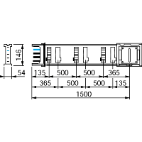 KSA250ED4156 - Canalis - Lungime Dreapta - 250 A - 1.5 M - 6 Trape Derivatie, Schneider Electric
