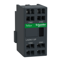 LADN113P - Auxiliary contact block,TeSys Deca,1NO+1NC,front mounting,spring terminals,EN 50012,for 3P and 4P contactors 20...80 A, Schneider Electric