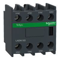 LADN13G - Auxiliary contact block, TeSys Deca, 1NO+3NC, front mounting, screw terminas, EN 50012, Schneider Electric