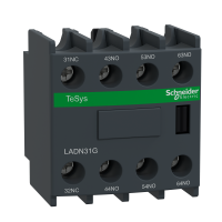 LADN31G - Auxiliary contact block, TeSys Deca, 3NO + 1NC, front mounting, screw clamp terminals, EN 50012, Schneider Electric