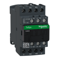 LC1D128BD - Contactor, TeSys Deca, 4P(2NO+2NC), AC-1, <=440V, 25A, 24VDC coil, screw clamp terminal, Schneider Electric