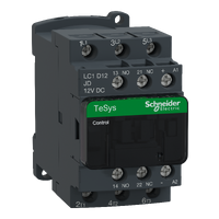 LC1D12JD - Contactor, TeSys Deca, 3P(3NO), AC-3/3e, <=440V, 12A, 12V DC coil, screw clamp terminals, Schneider Electric