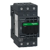 LC1D50A3BD - Contactor, TeSys Deca, 3P(3 NO), AC-3/AC-3e, <=400V, 50A, 24V DC standard coil, spring terminals, Schneider Electric