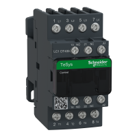 LC1DT406M7 - Contactor, TeSys Deca, 4P(4 NO), AC-1, <= 440V, 40A, 220V AC 50/60Hz coil, lugs-ring terminals, Schneider Electric