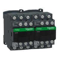 LC2D096BD - Reversing contactor, TeSys Deca, 3P(3 NO), AC-3, 0 to 440V, 9A, 24VDC coil, Lugs-ring terminals, Schneider Electric