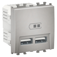 LMR9910004 - Easy Styl, Priza dubla incarcare USB, 2M, argintiu, Schneider Electric