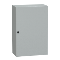 NSYS3D12840P - Wall mounted steel enclosure, PanelSeT S3D, plain door, with mounting plate, 1200x800x400mm, IP66, IK10, Schneider Electric