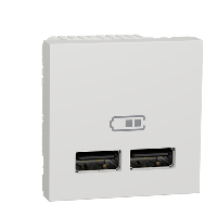 NU341818 - Noua Unica, Priza dubla incarcare USB 1A 2m alb, Schneider Electric
