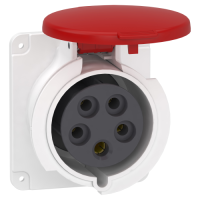 PKF32G435 - Priza Mureva, surub, Dreapta, 32A, 3P + N + E, 380, 415 V Ac, Panou, Schneider Electric