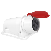 PKF32W434 - Priza Mureva, surub, Angulara, 32A, 3P + E, 380, 415 V Ac, Perete, Schneider Electric