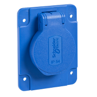 PKN61B - Socket outlet, Mureva PK, NF Panel 65x85, Blue, IP54, Schneider Electric