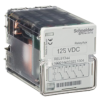 REL91344 - RelayAux - auxiliary supply supervision relay - 4 C/O - 125 VDC, Schneider Electric