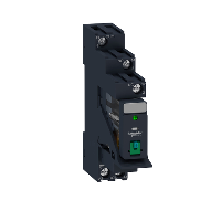 RXG12BDPV - Harmony, Interface plug-in relay pre-assembled, 10 A, 1 CO, with LED, with lockable test button, with protection circuit, 24 V DC, Schneider Electric