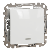 SDD111166L - Sedna Design, Intrerupator cap scara indicator luminos 16AX, alb, Schneider Electric