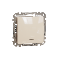 SDD112101L - Sedna Design, Intrerupator simplu cu indicator luminos albastru, bej, Schneider Electric