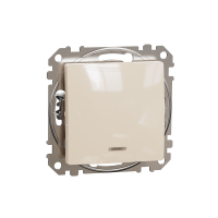 SDD112101N - Sedna Design, Intrerupator 10Ax cu indicator luminos rosu, bej, Schneider Electric