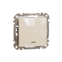 SDD112102N - Sedna Design, Intrerupator bipolar cu indicator luminos rosu 10AX, bej, Schneider Electric