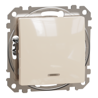 SDD112116L - Sedna Design, Buton cap scara 10Aindicator de localizare albstru, bej, Schneider Electric