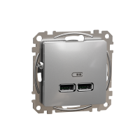 SDD113401 - Sedna Design, Priza incarcare USB A+A 2.1A aluminiu, Schneider Electric