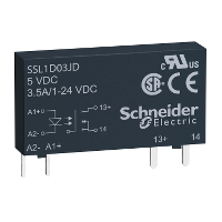 SSL1D03JD - Releu Static,Ambrosabil,Intrare 3-12 V Cc, Iesire 1-24 V Cc, 3.5A, Schneider Electric