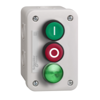 XALE33V1M - Statie control cu buton verde 1NO+ buton rosu 1NC + verde pilot LED 230 - 240V, Schneider Electric