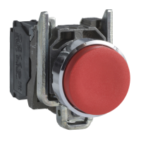 XB4BL42 - Buton Complet Proeminent Rosu Ø 22, Revenire cu Arc, 1Nc, Nemarcat, Schneider Electric