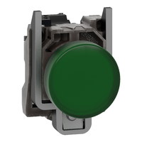 XB4BVB3 - Lampa pilot complet verde Ø22 lentile netede cu LED integral 24V, Schneider Electric
