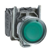 XB4BW3365 - Buton iluminat Complet Incastrat Verde Ø 22, Revenire cu Arc, 1No+1Nc 250V, Schneider Electric