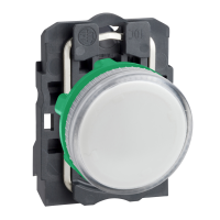XB5AV61 - Lampa Pilot Rotunda Ø 22, Ip65, Alba, baza Ba 9S, 250 V, Papuci, Schneider Electric