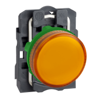 XB5AV65 - Lampa Pilot Rotunda Ø 22, Ip65, Galbena, baza Ba 9S, 250 V, Papuci, Schneider Electric