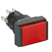 XB6EDF4B2P - Cap buton patrat dreptunghiular, iluminat, Ø1624 V c.c. 2CO, Schneider Electric