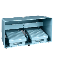 XPEM6210D - Comutator-pedala dublu - IP66 - cu capac - metal - albastru - 2 NO + 3 NC, Schneider Electric