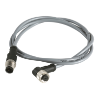 XZCRV1512041C1 - Jumper cable XZ, male straight M12 4 pin, female elbowed M12 4 pin, PVC 1 m, Schneider Electric