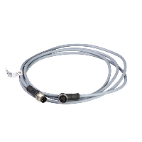 XZCRV1512041C2 - Jumper cable XZ, male straight M12 4 pin, female elbowed M12 4 pin, PVC 2 m, Schneider Electric