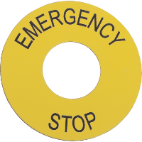 ZB2BY9330 - Marked legend, Harmony XAC, legend, 22mm, 60mm, emergency stop, Schneider Electric