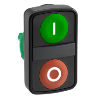 ZB5AA7341 - Buton cu Cap dublu Verde Incastrat/Rosu Incastrat Ø22 cu Marcaj, Schneider Electric