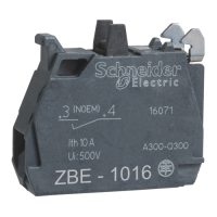 ZBE1016 - Bloc Contacte Simplu pentru Cap Ø22, Borna Clema cu surub, Praf de Aur 1 No, Schneider Electric